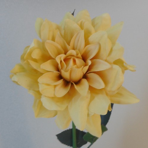 Artificial Dahlia Mustard Yellow 52cm Artificial Flowers